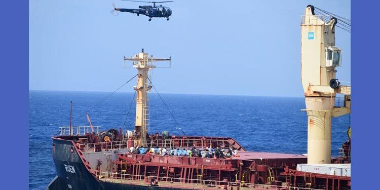 Indian Navy successfully recovers hijacked Ruen cargo ship from Somali pirates