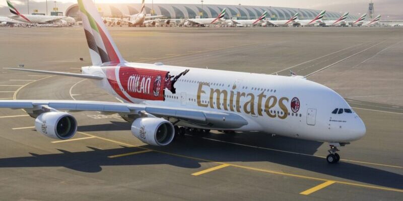 Emirates Unveils Bold A380 Livery to Celebrate AC Milan’s 125th Anniversary